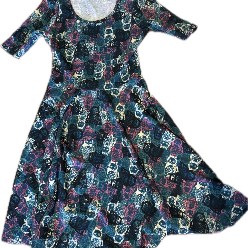 LuLaRoe Nicole Dress Owl Pattern